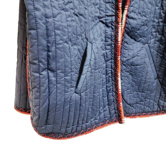 Democracy Womens Long Sleeve Quilted Jacket Midnight Blue Size M - Picture 8 of 14